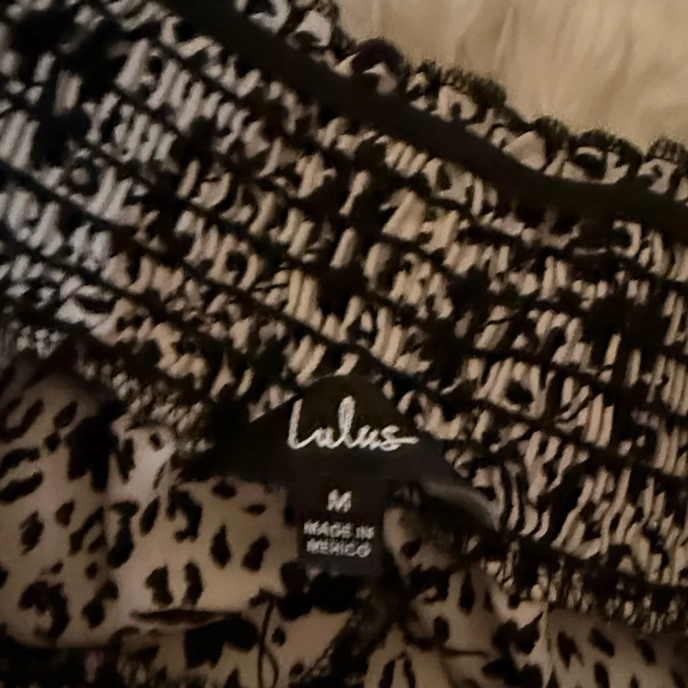 Lulu's Black and White Wide Leg Pants - Picture 2 of 3